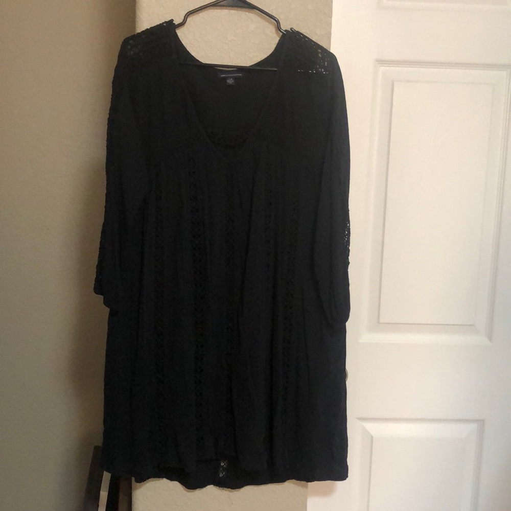 American Eagle black crochet dress